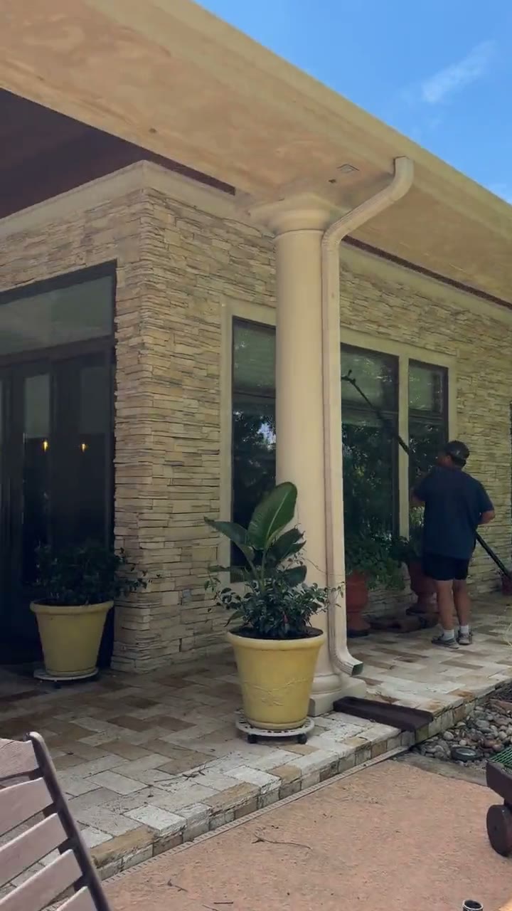 Covered patio cleaned